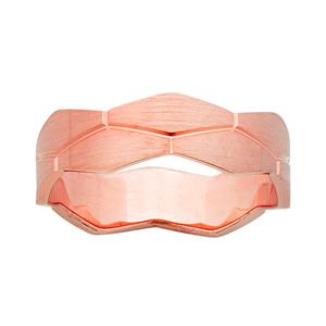 <p>9ct Rose Gold 7mm Patterned Sanded Stacker Ring</p>